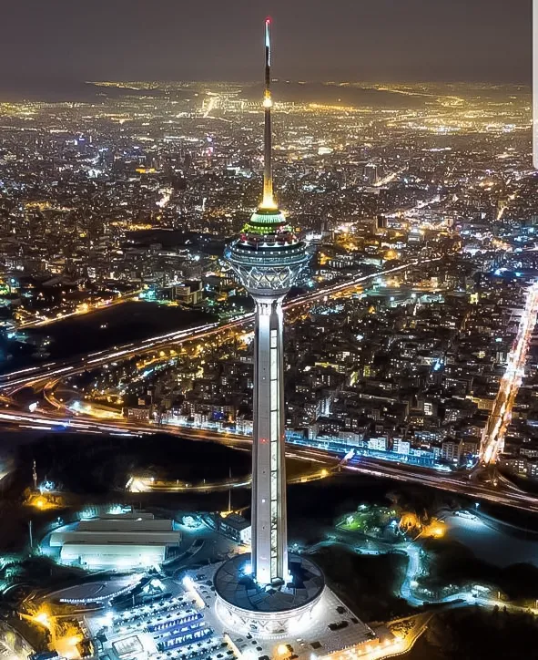 Milad Tower overlooking Tehran’s bustling cityscape