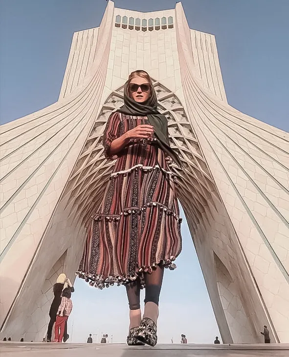 Azadi Tower in Tehran, Iran during a stunning sunset