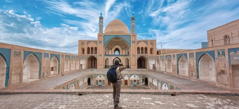 Panoramic view of Kashan's historic architecture and traditional houses